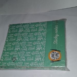 United Office Green Sticky Notes Lunch Time Kitchen Planner NWT